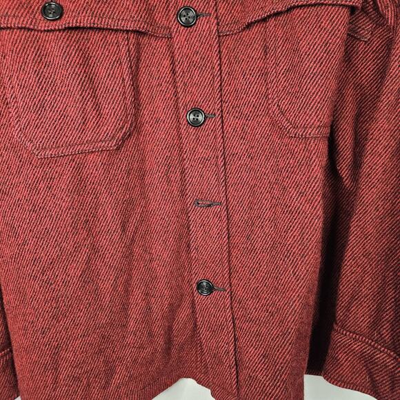 EDDIE BAUER Vintage WOOL Blend Heavy DUSTER WESTERN Barn Coat XL Shirt Jacket - Picture 3 of 6